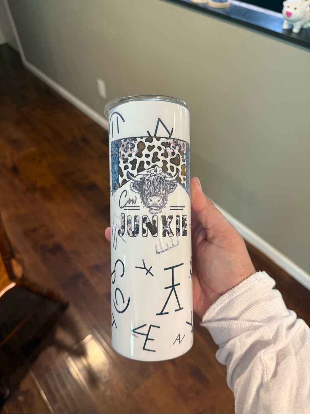 Cow Junkie White Graphic Tumbler